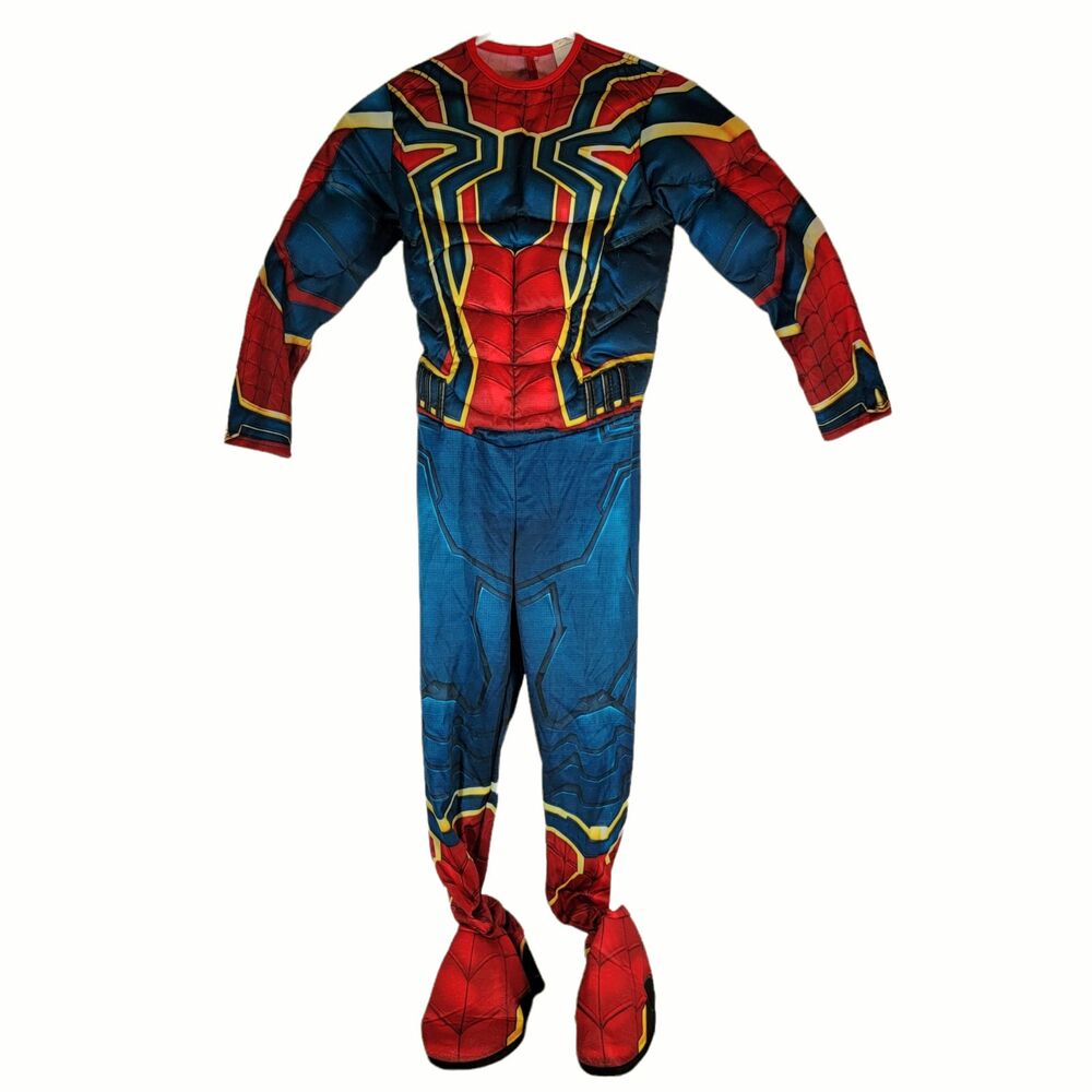 Iron Spider Spiderman Costume Mask Marvel Avengers Youth Sz M Cosplay Halloween